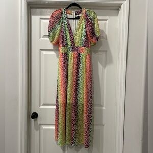 Beulah Style Multicolor Animal Print Dress Size Small